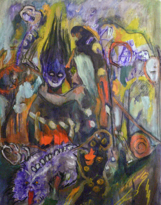 Painting titled "L'abandon à la terre" by Emilie Lagarde, Original Artwork