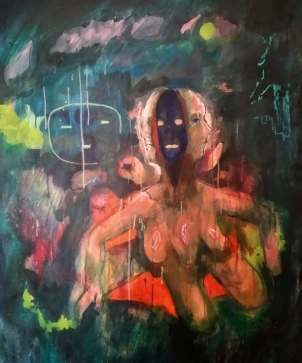 Painting titled "Je sommes" by Emilie Lagarde, Original Artwork, Tempera