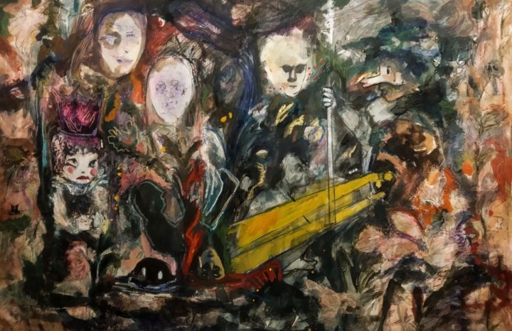 Pittura intitolato "La traverse" da Emilie Lagarde, Opera d'arte originale, Tempera