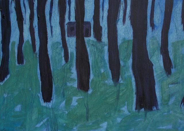 Painting titled "bois-nocturne1.jpg" by Emilie Lagarde, Original Artwork