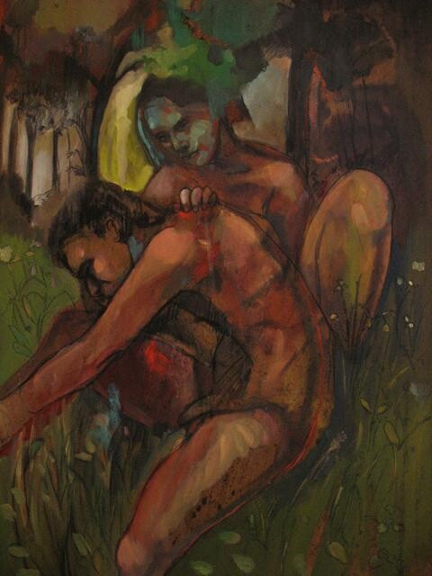 Pittura intitolato "IMG_3140red.jpg" da Emilie Lagarde, Opera d'arte originale