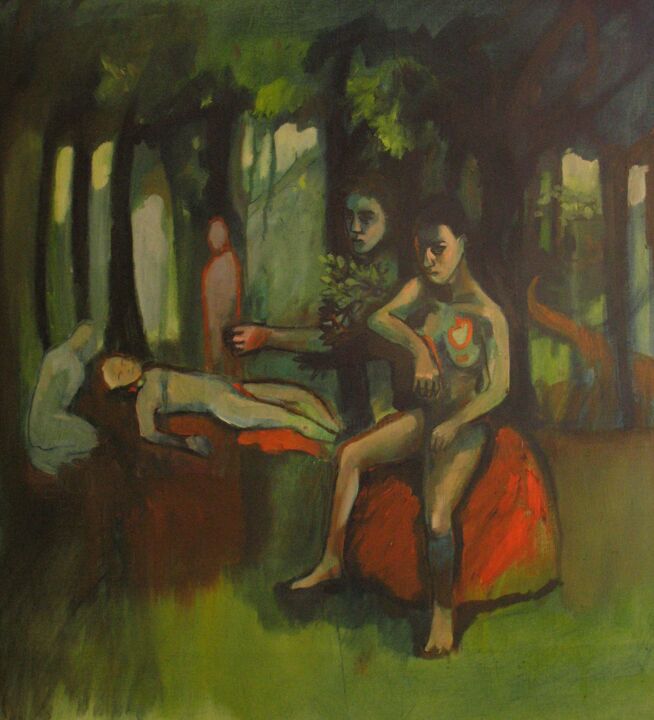 Painting titled "Le trou dans le coe…" by Emilie Lagarde, Original Artwork