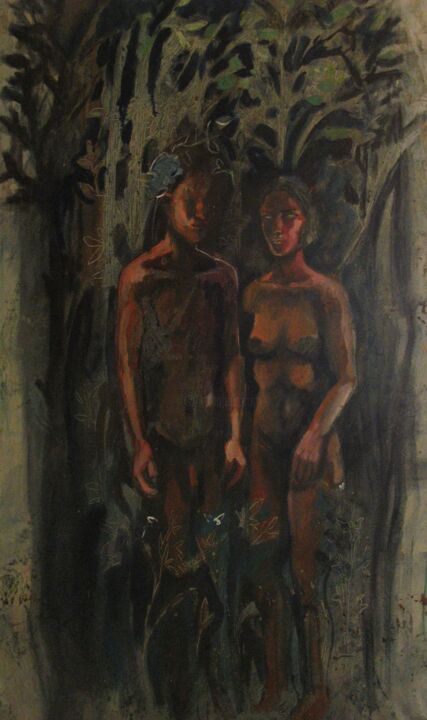 Pintura intitulada "Sous la nuit" por Emilie Lagarde, Obras de arte originais