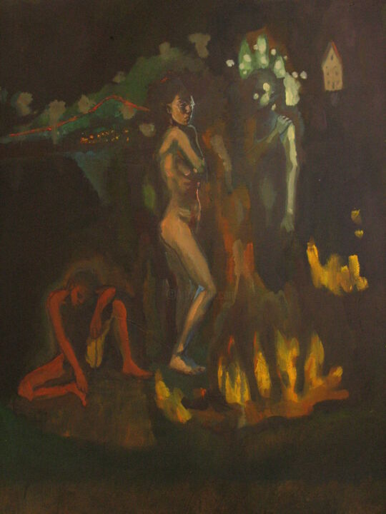 Painting titled "Lueurs" by Emilie Lagarde, Original Artwork