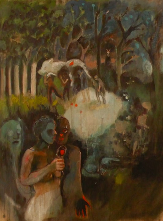 Pittura intitolato "le dormeur ne crain…" da Emilie Lagarde, Opera d'arte originale, Altro