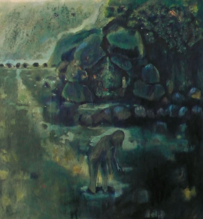 Peinture intitulée "L'iode" par Emilie Lagarde, Œuvre d'art originale, Huile