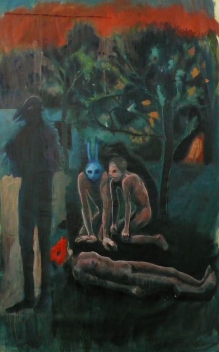 Painting titled "L'éloge" by Emilie Lagarde, Original Artwork, Oil