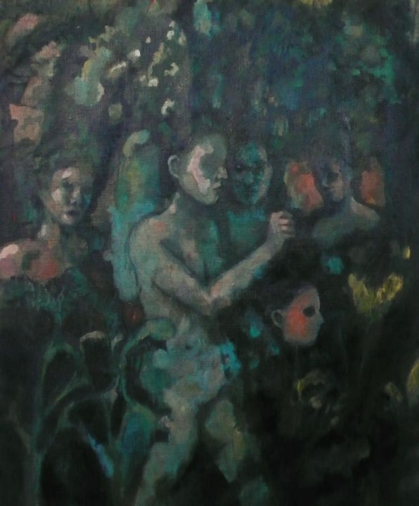 Painting titled "Les somnambules" by Emilie Lagarde, Original Artwork