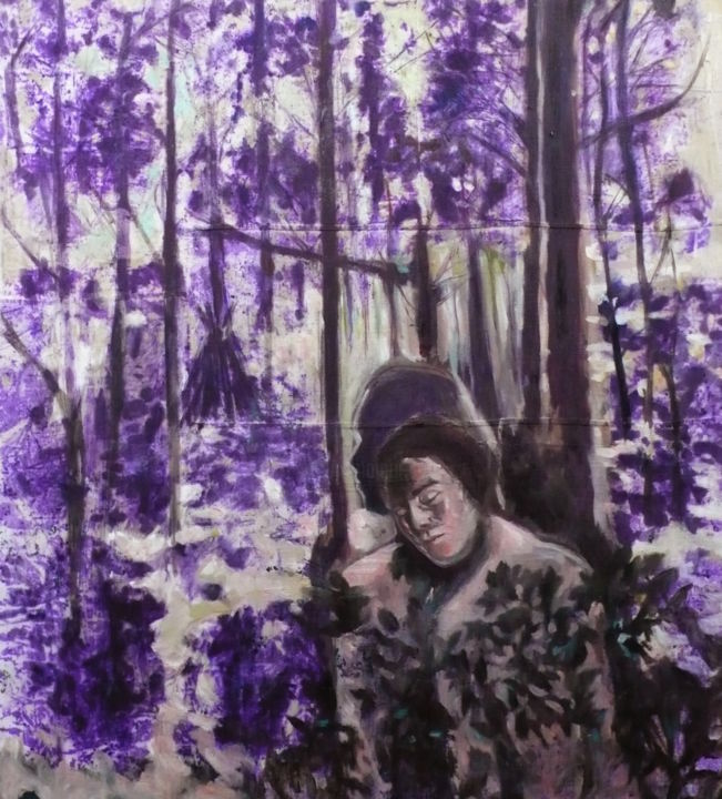 Painting titled "Rogne l'orée" by Emilie Lagarde, Original Artwork