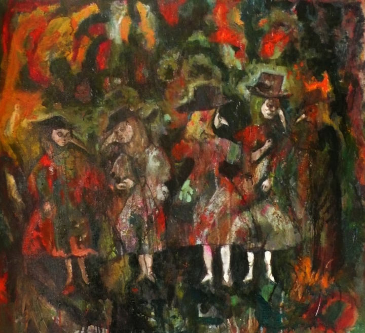 Pittura intitolato "Le complot" da Emilie Lagarde, Opera d'arte originale