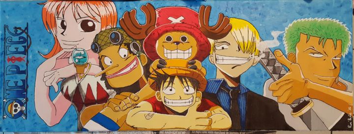 Peinture intitulée "One Piece" par Em' & Lie, Œuvre d'art originale, Acrylique
