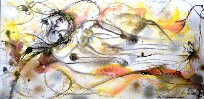 Картина под названием "Mes pieds fouleront…" - Emilie Teillaud, Подлинное произведение искусства
