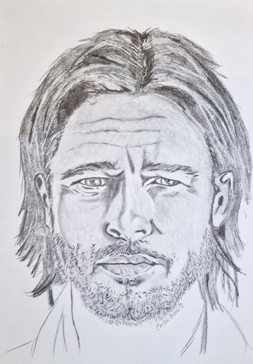 Drawing titled "The Brad Pitt" by Émilie Zahno, Original Artwork, Graphite