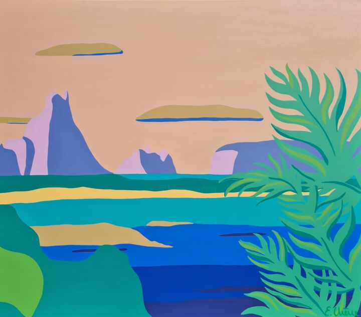 Peinture intitulée "Formentera" par Emilie Chêne, Œuvre d'art originale, Acrylique Monté sur Châssis en bois