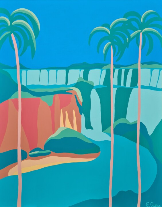 Painting titled "Iguazu" by Emilie Chêne, Original Artwork, Acrylic