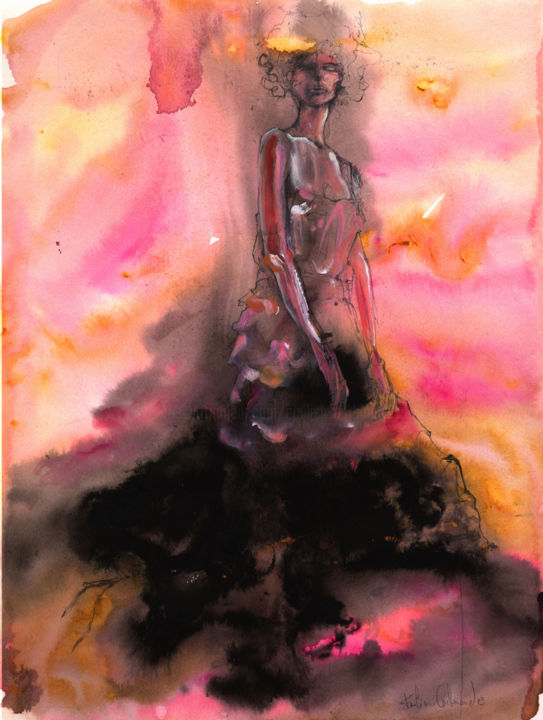 Painting titled "Femme" by Lorenz, Original Artwork, Acrylic