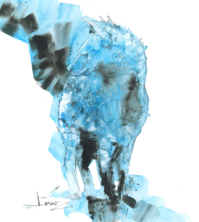 Peinture intitulée "Hyéne tachetée étude" par Lorenz, Œuvre d'art originale, Acrylique