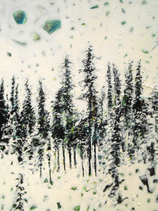 Peinture intitulée "L'hiver" par Lorenz, Œuvre d'art originale, Acrylique Monté sur Châssis en bois