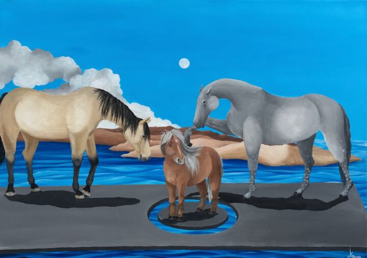 Painting titled "Little horse" by Emilija Šileikaitė, Original Artwork, Acrylic