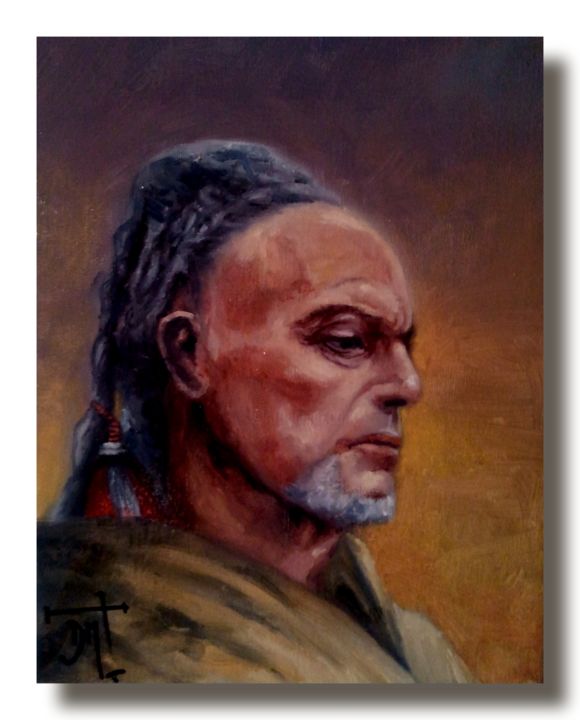 Painting titled "the-barbarian-24x30…" by Emilio Paintings, Original Artwork, Oil