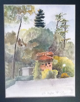 Pittura intitolato "villa-borghese.jpg" da Emilio Rumi, Opera d'arte originale