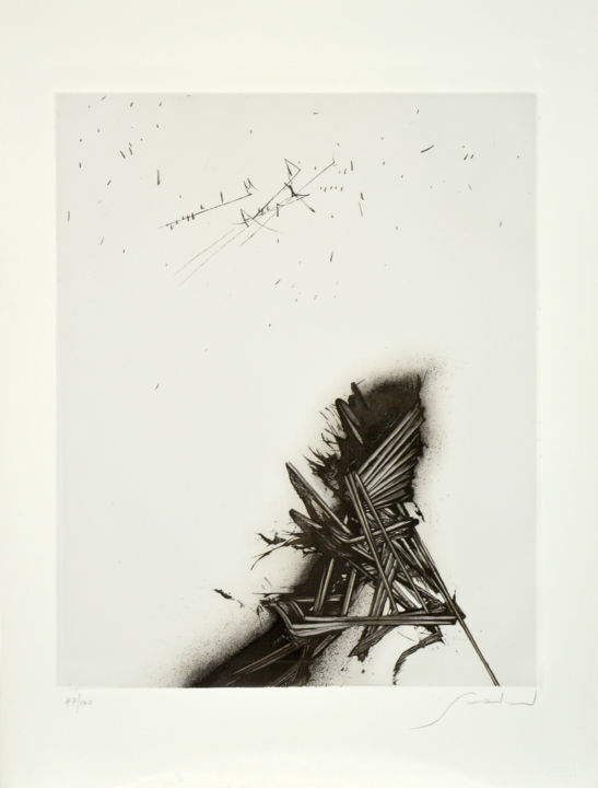 Incisioni, stampe intitolato "TRAME" da Emilio Scanavino, Opera d'arte originale, Litografia
