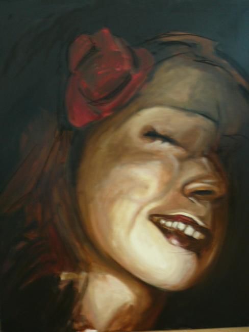 Painting titled "Selfportrait" by Emilia Wiencko, Original Artwork