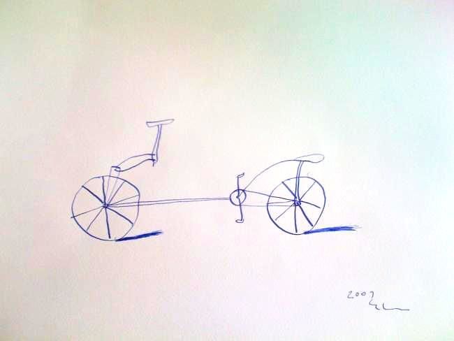 Drawing titled "M. bike" by Lazarovici, Original Artwork