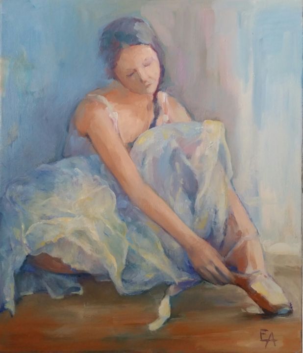 Painting titled "balerina" by Emily Ardelean, Original Art, Oil