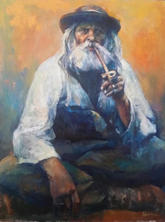 Painting titled "Bulibasa/cortorar" by Emily Ardelean, Original Art, Oil Mounted on Wood Panel