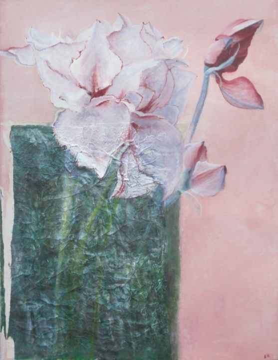 Schilderij getiteld "Le vase" door Emily Helstroffer, Origineel Kunstwerk, Acryl