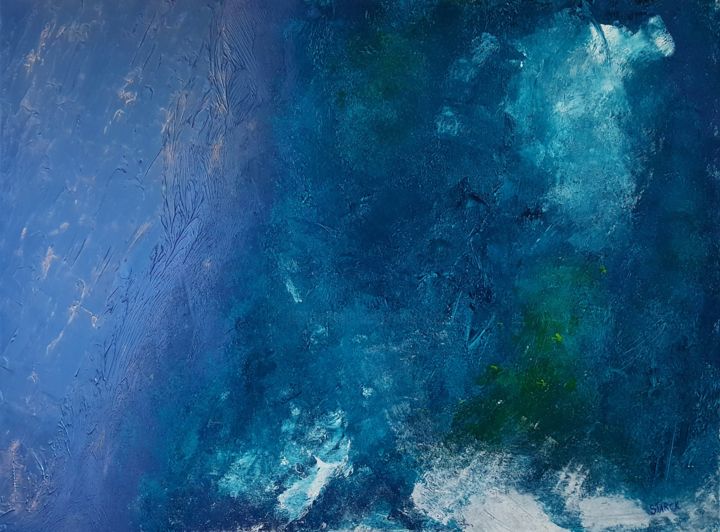 Картина под названием "Abysses" - Emily Starck, Подлинное произведение искусства, Акрил Установлен на Деревянная рама для но…