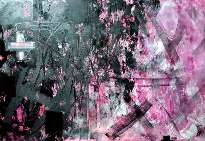 Картина под названием "Rebelle" - Emily Starck, Подлинное произведение искусства, Акрил Установлен на Деревянная рама для но…