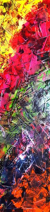 제목이 "Abstract rainbow"인 미술작품 Emily Starck로, 원작, 기름 나무 들것 프레임에 장착됨