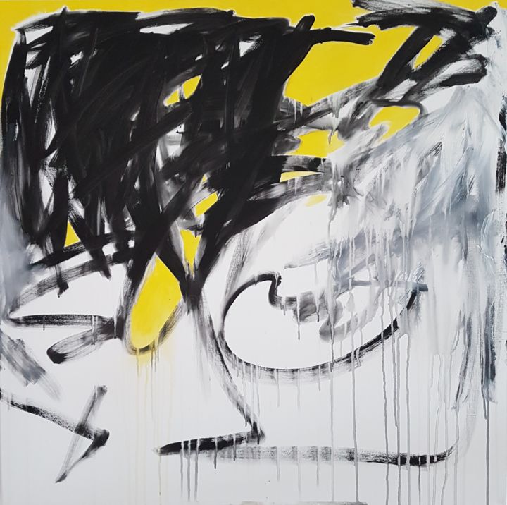 Картина под названием "Sans 45" - Emily Starck, Подлинное произведение искусства, Акрил Установлен на Деревянная рама для но…