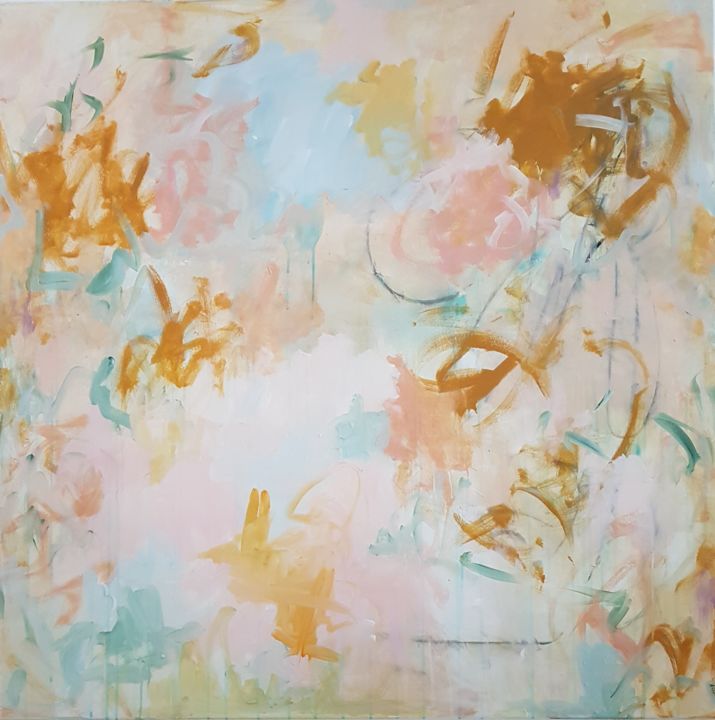 Картина под названием "Poussières de sable…" - Emily Starck, Подлинное произведение искусства, Акрил Установлен на Деревянна…