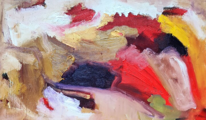 Картина под названием "L'éveil" - Emily Starck, Подлинное произведение искусства, Масло Установлен на Деревянная панель