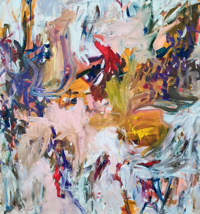 Картина под названием "Untitled March 2024" - Emily Starck, Подлинное произведение искусства, Акрил Установлен на Деревянная…