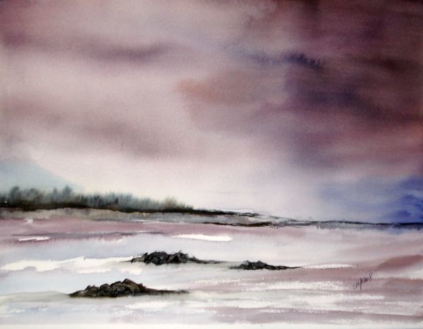 Painting titled "Après l'orage ( 126)" by Jocelyne Dumont, Original Artwork