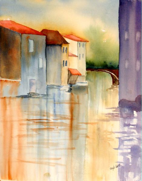 Painting titled "Brantôme 2" by Jocelyne Dumont, Original Artwork