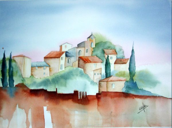 Картина под названием "En Provence" - Jocelyne Dumont, Подлинное произведение искусства
