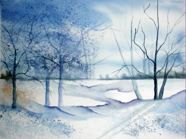 Painting titled "hiver 2011" by Jocelyne Dumont, Original Artwork