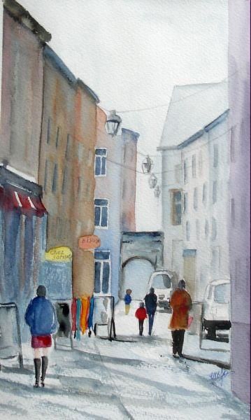Malerei mit dem Titel "rue-president-a-nam…" von Jocelyne Dumont, Original-Kunstwerk