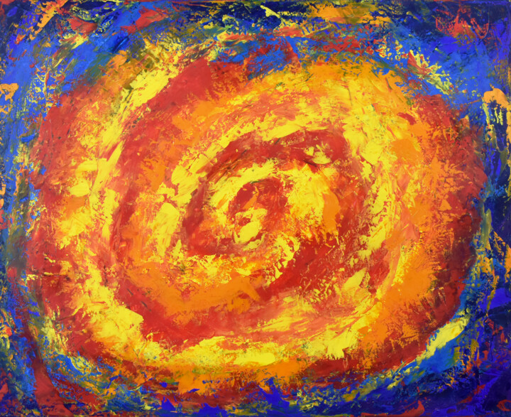 Painting titled "Spirale" by Emma Coffin, Original Artwork, Acrylic Mounted on Wood Stretcher frame