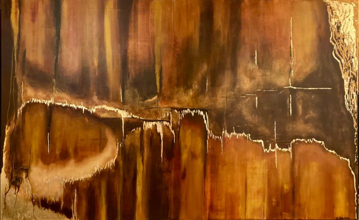 Картина под названием "Eclats" - Emmanuelle Biscara, Подлинное произведение искусства, Акрил Установлен на Деревянная рама д…