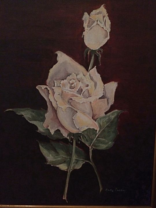 绘画 标题为“Dark Rose” 由Emma Kelly, 原创艺术品, 油