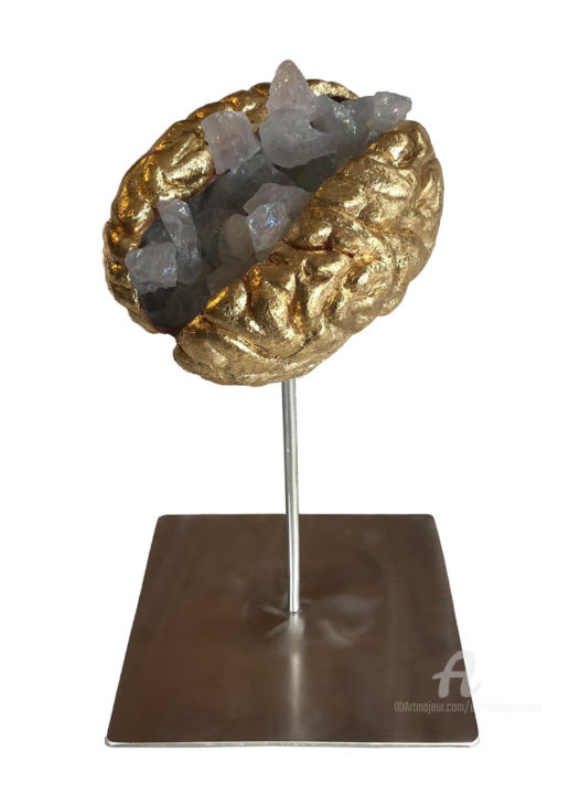 Γλυπτική με τίτλο "Cerveau minéral" από Emma Lapassouze, Αυθεντικά έργα τέχνης, Πέτρα