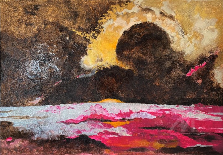 Peinture intitulée "Eveil solaire" par Emma Lapassouze, Œuvre d'art originale, Acrylique