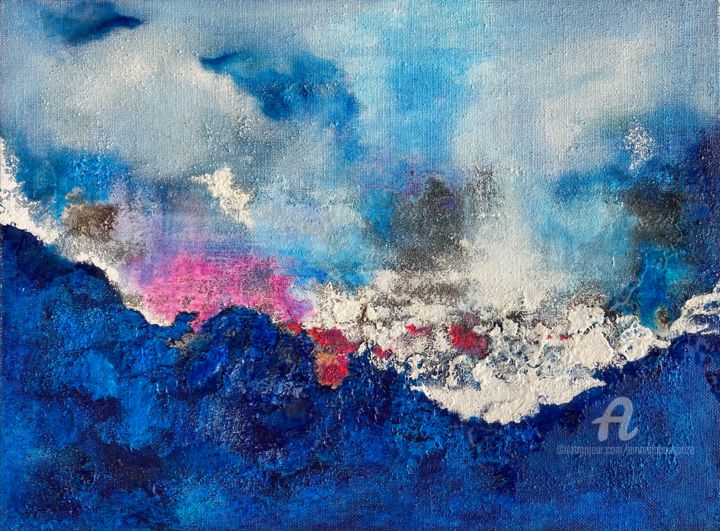 Peinture intitulée "Ecume & ciel" par Emma Lapassouze, Œuvre d'art originale, Acrylique