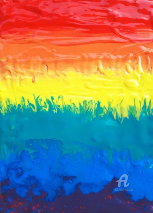 Peinture intitulée "LGBT'S FLAG" par M Zeibel, Œuvre d'art originale, Acrylique